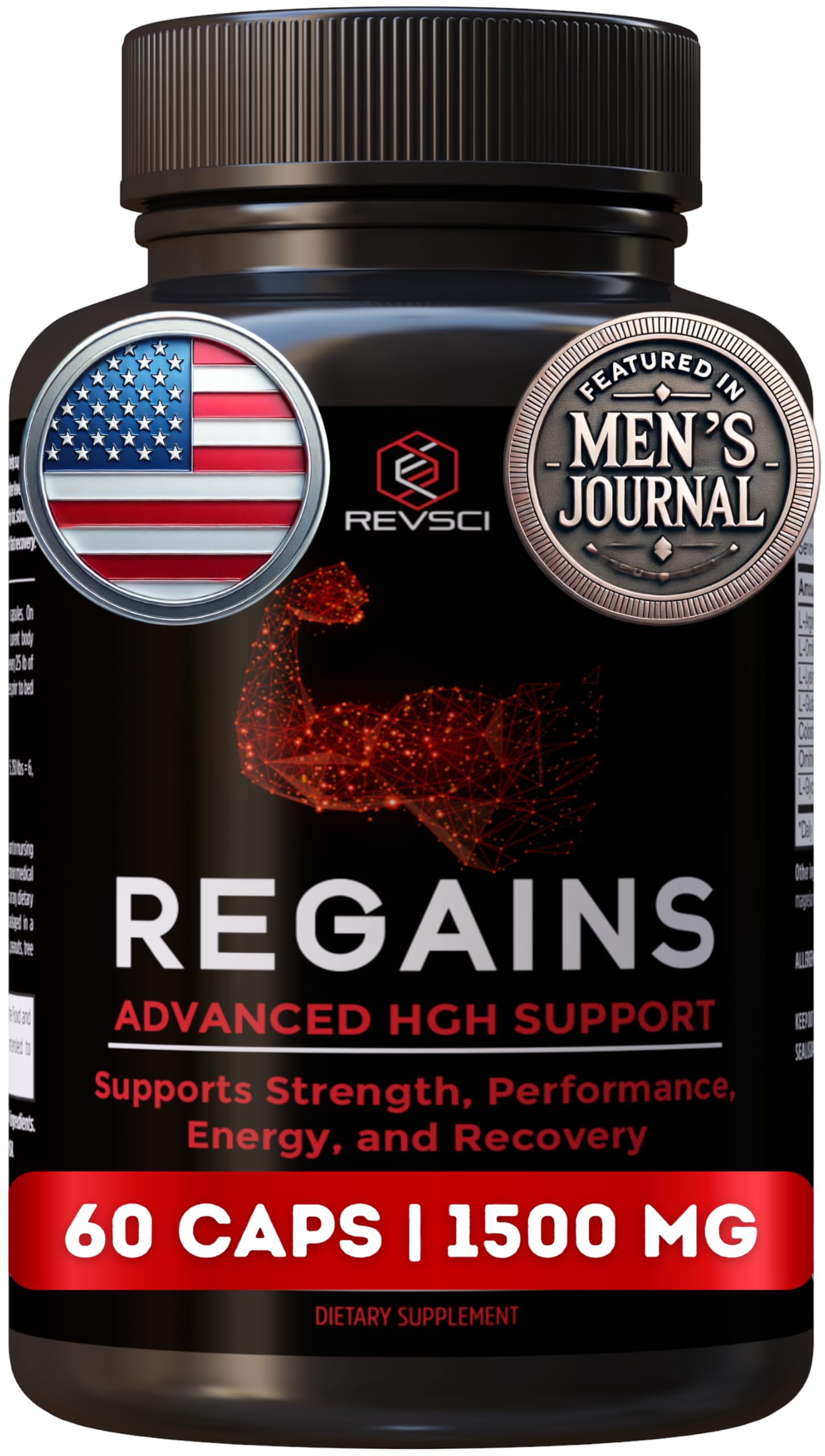 HGH Supplements for Men & Women - Regains Natural Anabolic Muscle Growth Building & Human Growth Hormone for Men, Muscle Builder for Men, Muscle Recovery Post Workout Supplement, 60 Protein Pills