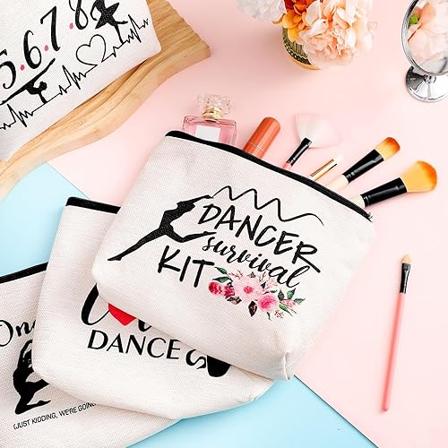 Miniatura 3 de Tondiamo Bolsa de maquillaje de baile, 4 piezas, regalos de baile, bolsas de cosméticos para bailarina, ballerina, amantes del ballet, kit de
