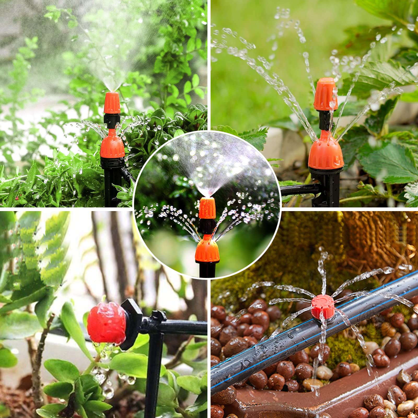 JUQG 297 Pcs Sistema de Riego por Goteo, Sistema de Riego Jardín, 50m+20m Kit de Riego, Jardín de Vegetales Sistema de Riego Automático de Bricolaje, Adecuado Jardines, Céspedes, Mmacetas y Granjas — view 7