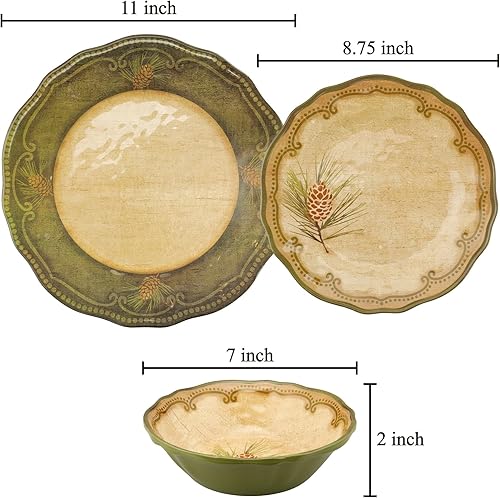 Miniatura 37 de UP ware Campanula - Juego de vajilla de melamina de 12 piezas, juego de platos para exteriores, juegos de platos y cuencos, servicio para 4, azul