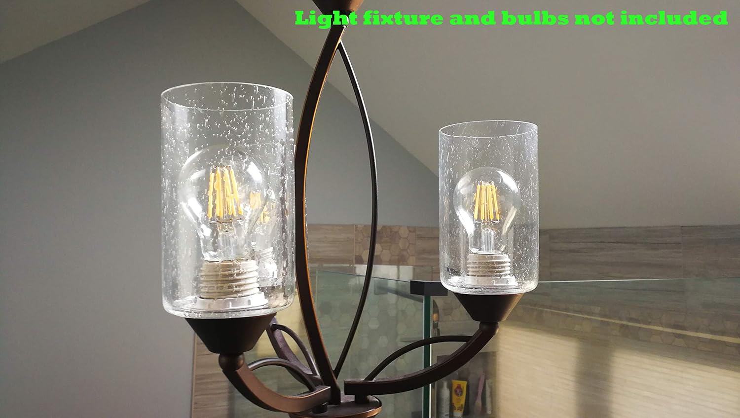 Elegant Seeded Glass Bubble Shade Trio for Modern Lighting