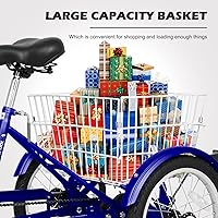 Vista 56 de H&ZT Triciclo para adultos, bicicleta de 3 ruedas, triciclo crucero, con engranaje de 7 velocidades, mango de freno de estacionamiento, escalón