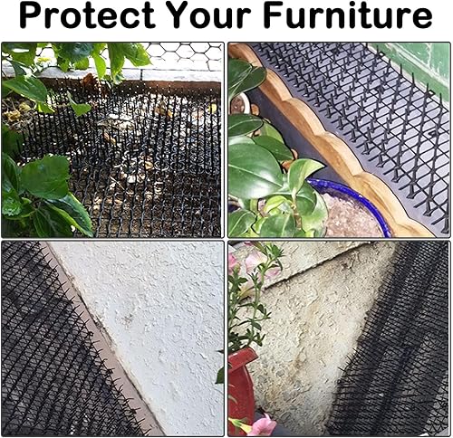 Miniatura 4 de Fhiny Tapete disuasorio para gatos de 8 x 16 pulgadas, paquete de 12 alfombrillas para gatos con pico repelente de gatos para cobertura de gatitos,