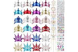 72 Pcs Kids DIY Foam Crowns Princess Fairy Wands Kit