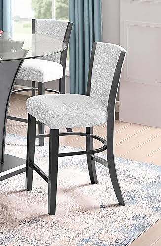 Miniatura 2 de 2 sillas de comedor tapizadas contemporáneas de altura de mostrador para habitación, mesa y asiento, juegos de sillas de cocina, tapicería de tela