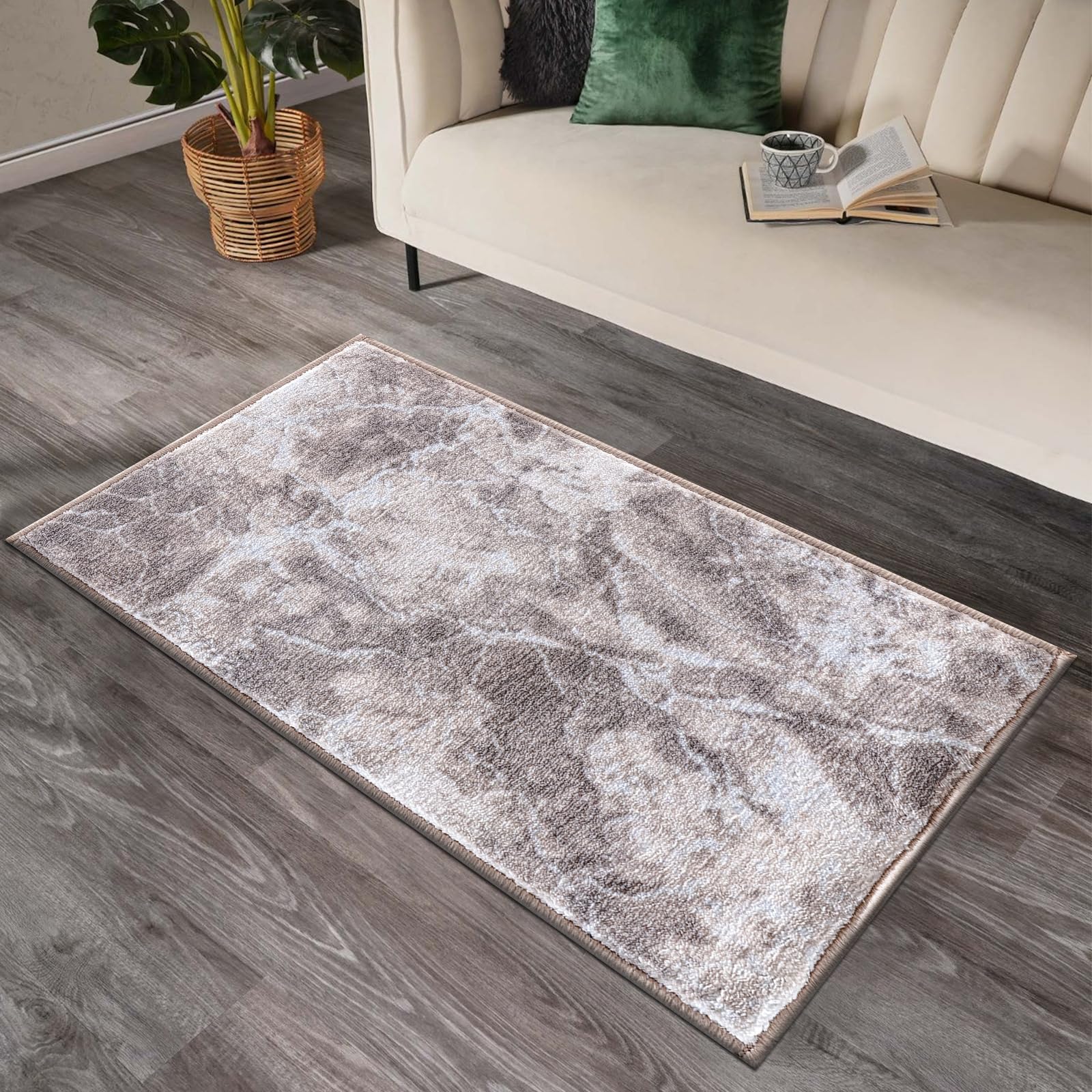 renoazul® Carpet Runners for Hallways Non-Slip Long & Wide Heavy-Duty Plain | 80 x 300 cm Super Absorbent Indoor Stair Carpet and Kitchen Anti-slip Floor Mats - Greeky Rug - Grey & Black — view 122