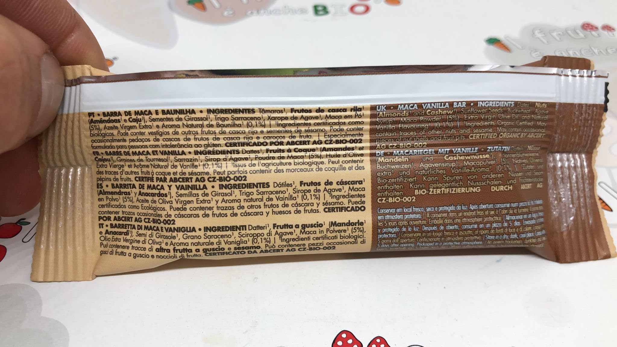 3 BARRETTE ENERGY 35 GR BIO VEGAN SENZA GLUTINE CON MACA E VANIGLIA