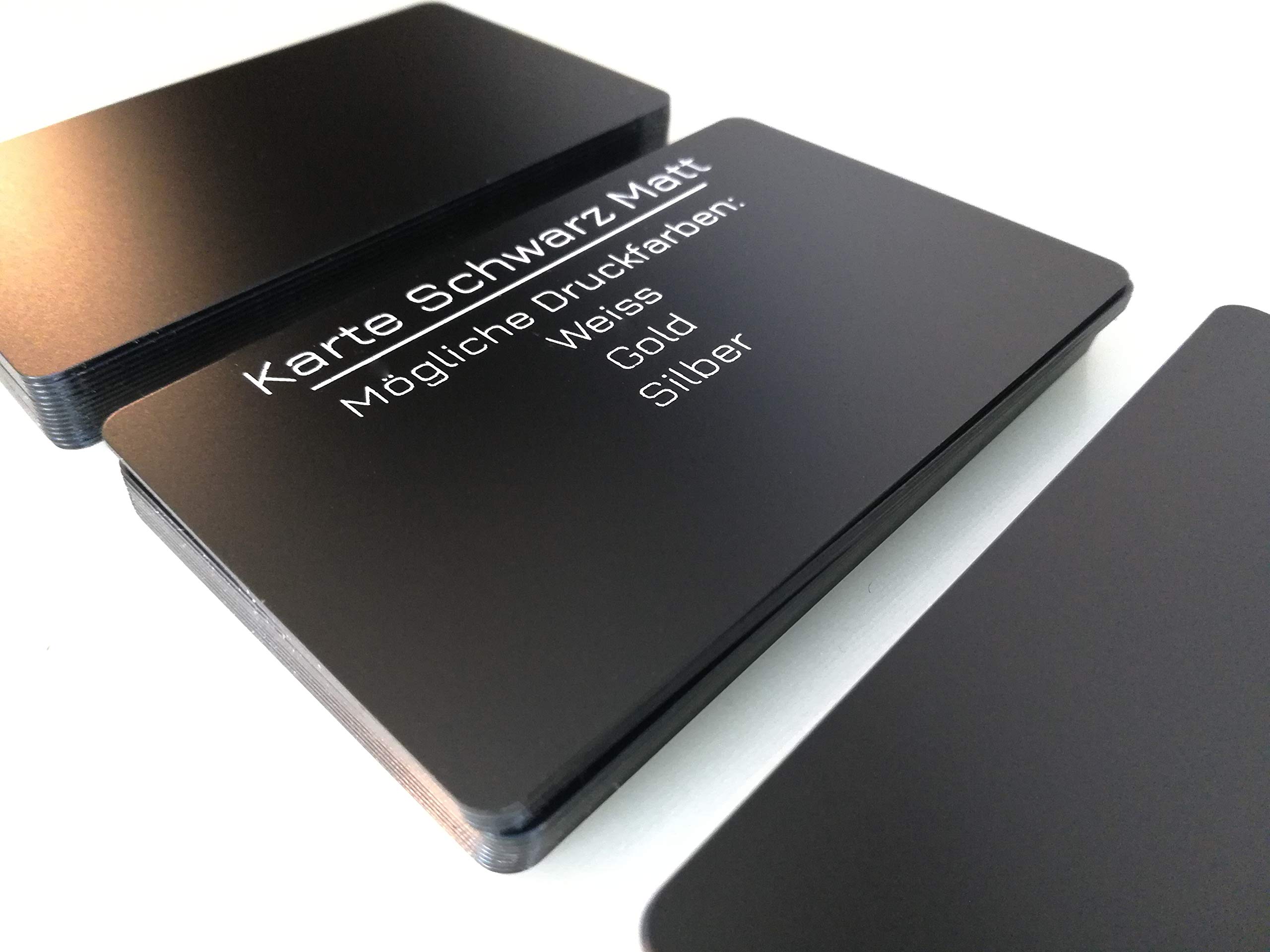 Plastikkarten Schwarz Matt Premium Extra dünn 0,5 mm | Wahlweise zwischen 1-100 Stück | Lebensmittelecht | Blanko PVC Karten | NEU!