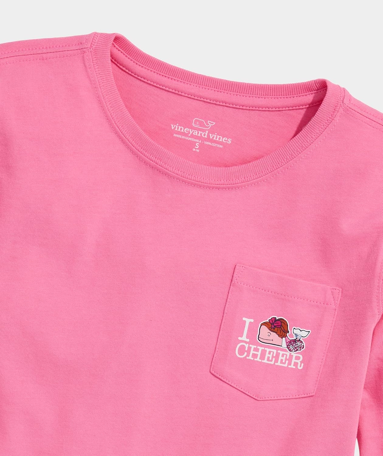 Vineyard Vines Girls' Girls' I Whale Cheer Long-Sleeve Pocket Tee