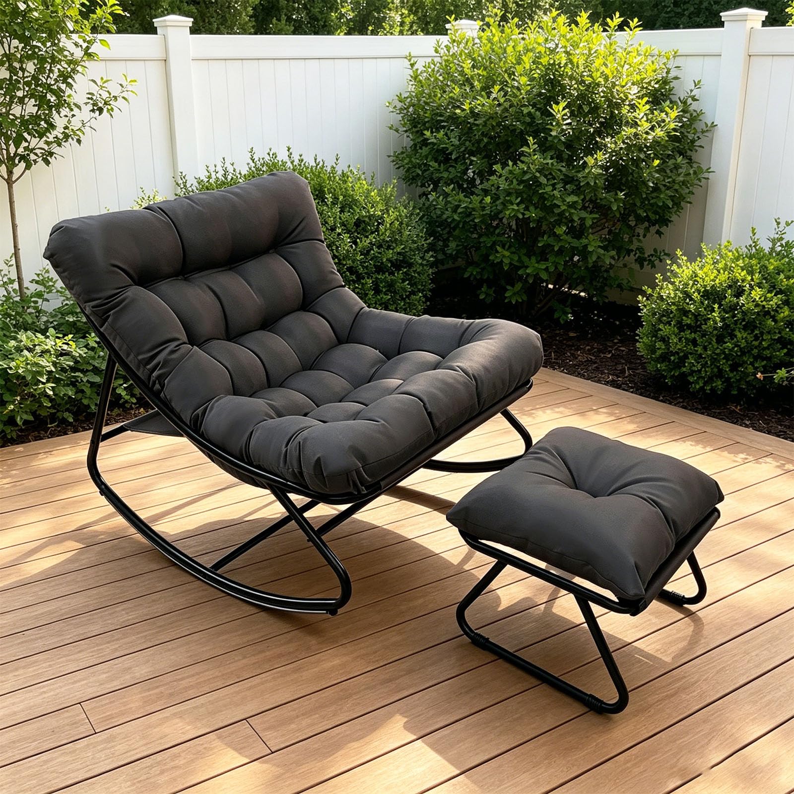 rocking chair avec repose-pieds