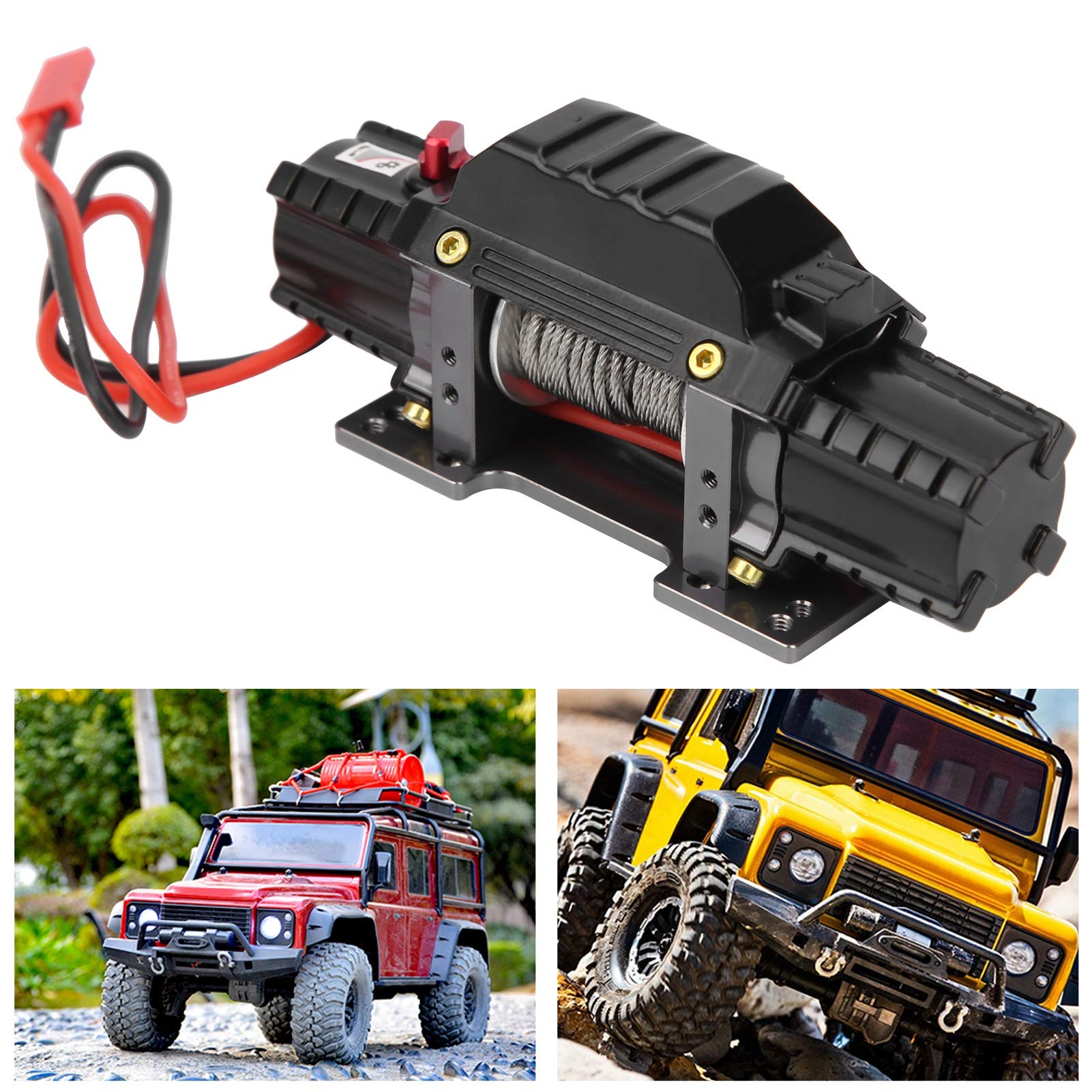 di Verricello Automatico RC, di Ricezione del Controller del Verricello Simulato con Doppio Motore Wireless in Metallo Resistente per Auto (Un)