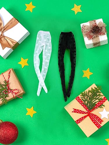 Miniatura 4 de Bencailor 6 medias de muñeca de 12 pulgadas, hechas a mano, medias de encaje para muñeca, medias de encaje, medias largas para niñas, regalos de