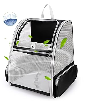 Lollimeow Pet Carrier Backpack for Dogs and Cats,Puppies,Fully Ventilated Mesh,Airline Approved,Designed for Travel, Hiking, Walking & Outdoor Use?Black?