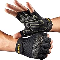FREETOO Men's Workout Gloves: Full Palm Protection, Breathable Mesh, Silicone Grip & Cushion Pads for Weight Lifting