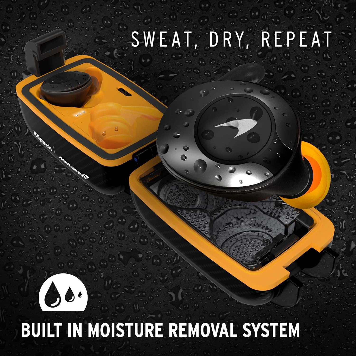 klipsch t5 ii true wireless sport earphones mclaren edition with dustwaterproof case earbuds best fitting ear tips ear wings 32 hours of battery