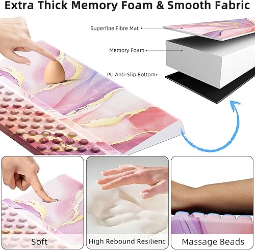 Vista 3 de Ospelelf - Reposamuñecas para teclado, cómodo soporte ergonómico para teclado para oficina y hogar Rosado