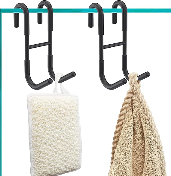 NACETURE Over Shower Door Hooks (2 Pack) Towel Hooks Towel Hanger for ...
