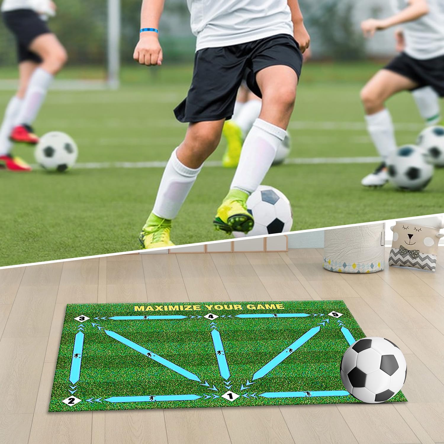 Tapis D'entraînement De Football Antidérapant Pour Tous Les Niveaux 60 X 90 Cm A~p132042137