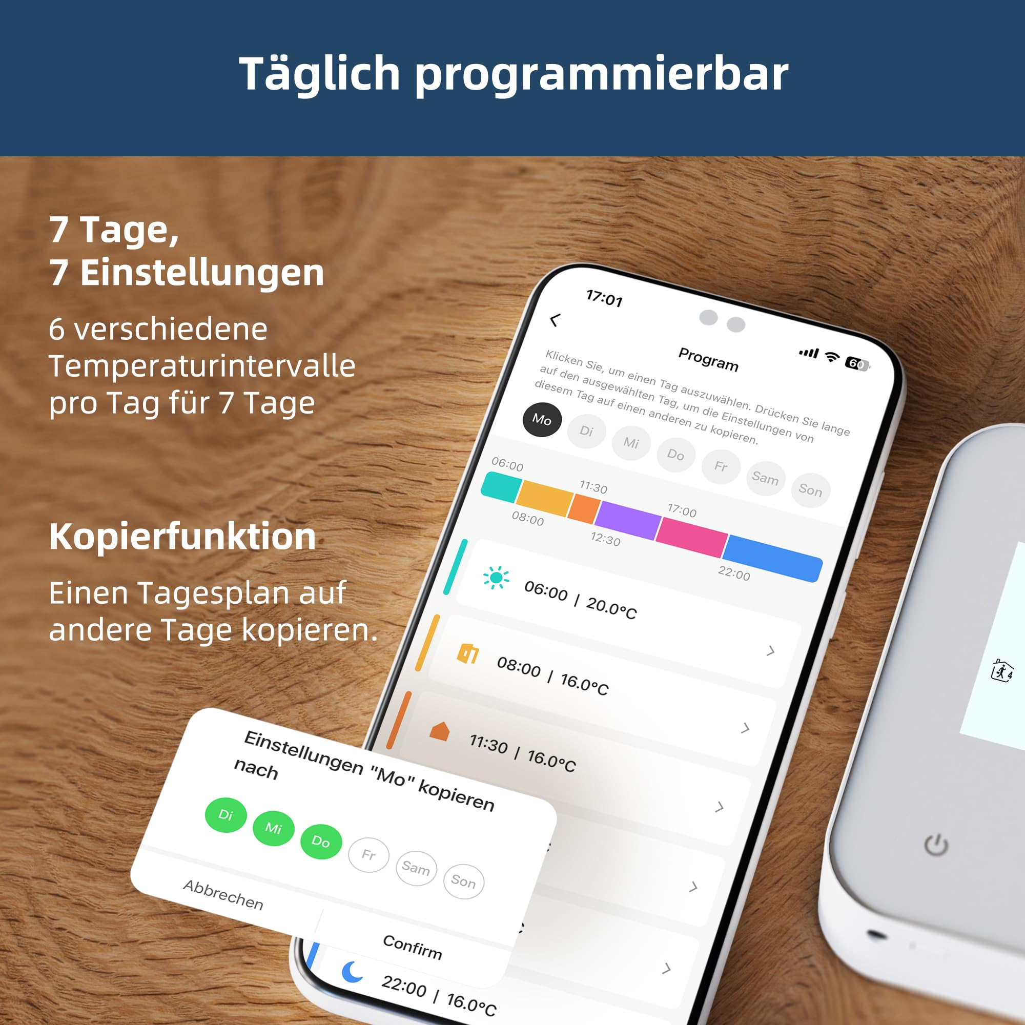 Beok WiFi Thermostat Für Gaskessel, Tuya Smart Raumthermostat Thermostate Heizung Digital LCD-Anzeige Kompatibel mit Alexa Google Assistant, Batteriebetrieben, Aufputz BOT-R5WW-WIFI Weiß