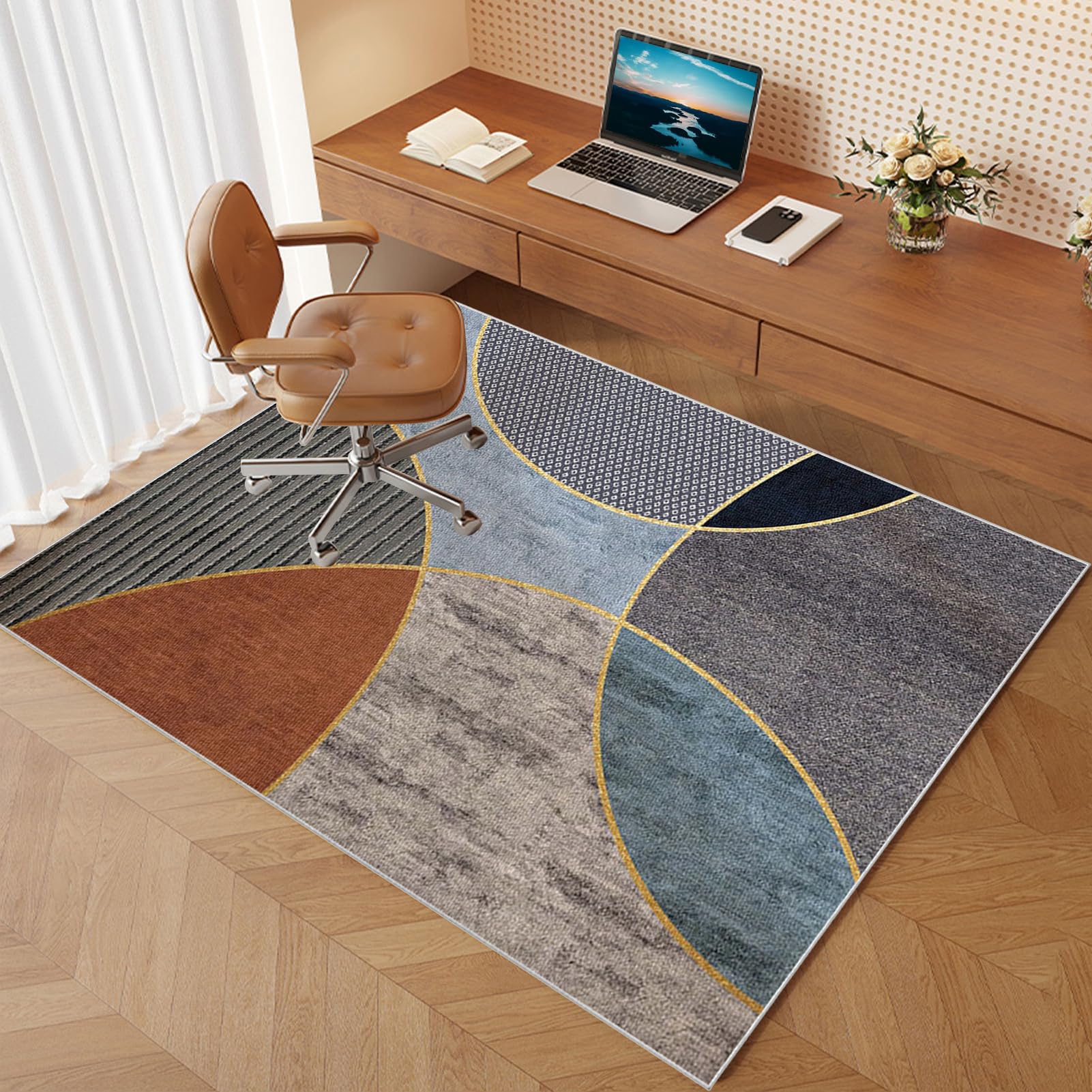Office Mat Carpet Non-slip Back Floor Protectors Mats Protectors for Rolling Chairs Heavy Duty Gaming Chair Mat Multi-Purpose Floor Protectors for Hardwood Floors Tile Laminate Floor 120 x 140 cm