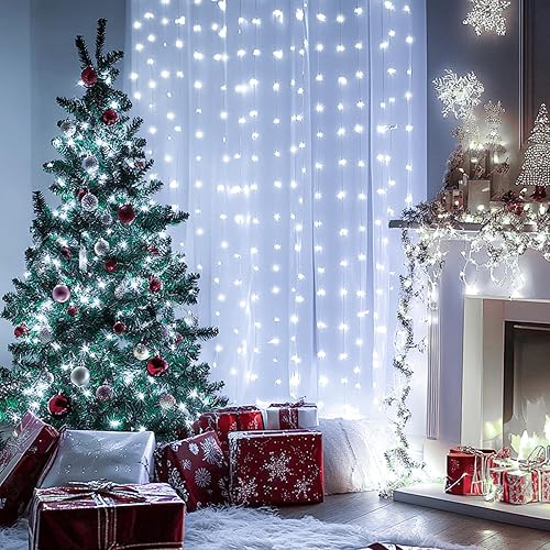 Kwaiffeo Halloween Lights, 100FT 300LED Orange String Light Outdoor Indoor, 8 Modes Connectable Orange Lights for Christmas Halloween Decorations Outside, Fairy Light for Party Yard Tree Fall Decor(White,300Led- 100FT)