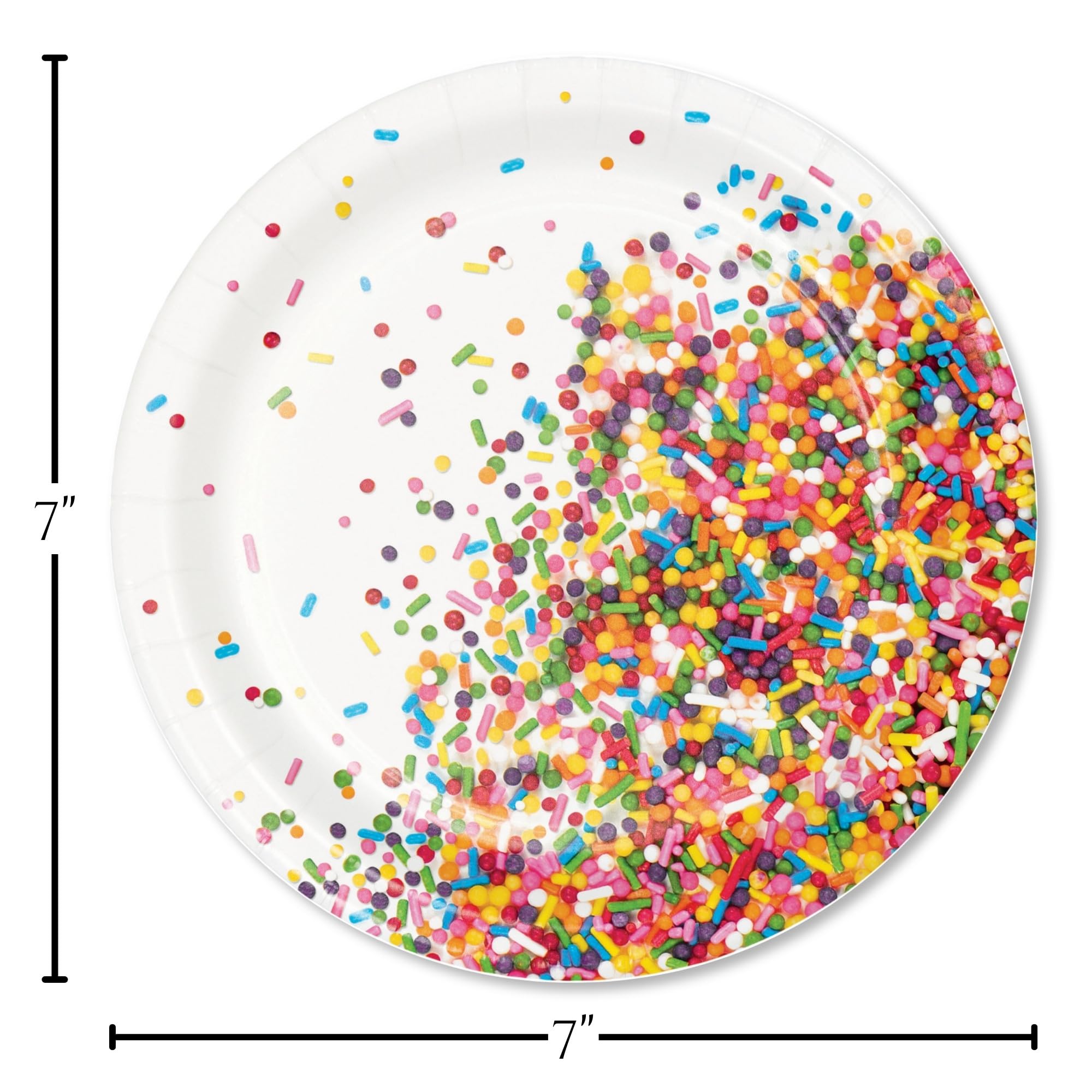 Confeti Sprinkles - Juego de platos de papel, servilletas, tazas y cubierta de mesa de plástico (sirve 16)