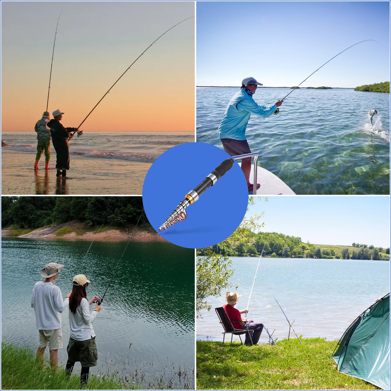 Canne à pêche télescopique,pour la pêche à la Truite d’Eau Douce en Voyage,Mini Canne à pêche de Voyage Portable en Plein air pour la pêche en Eau Douce en Eau salée(1.5M)