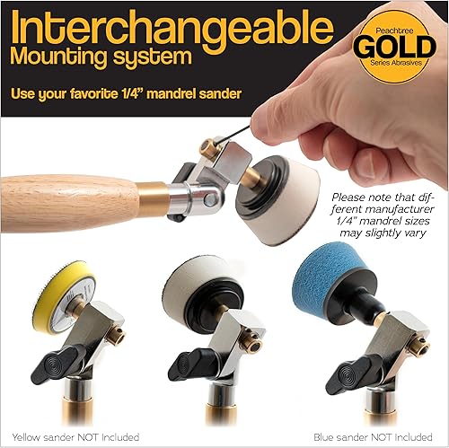 Miniatura 3 de Lijadora de tazón de 2 pulgadas de diámetro con cabezal de rodamiento doble y lijadora de gancho y bucle de espuma de 2 pulgadas con mandril de 14