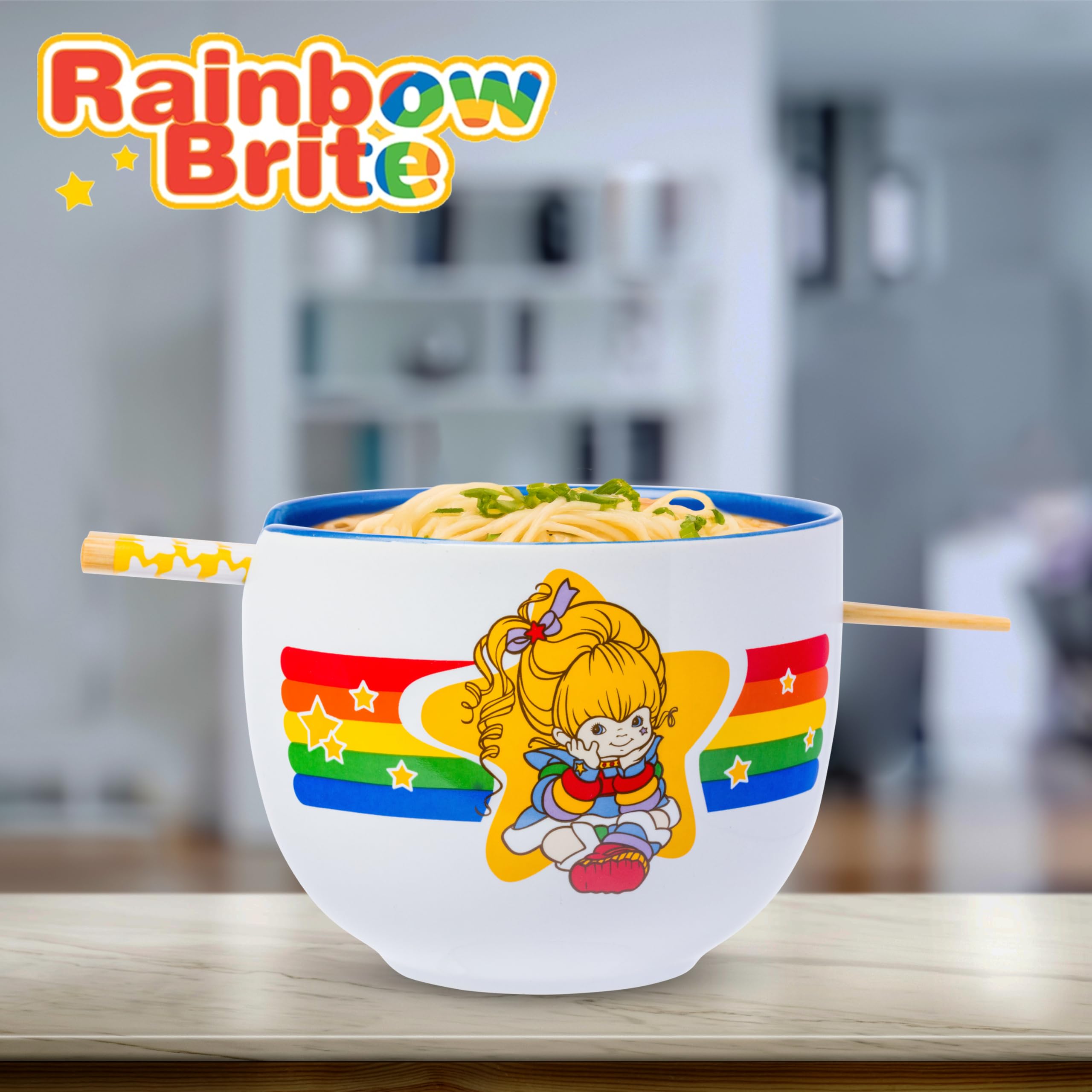 Amazon.com | Silver Buffalo Rainbow Brite Ceramic Ramen Bowl with