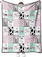 Vista 1 de YunTu Manta de vaca con estampado de vaca de animales de granja para niñas y mujeres, ropa de cama de decoración de vaca, regalos para Navidad, San