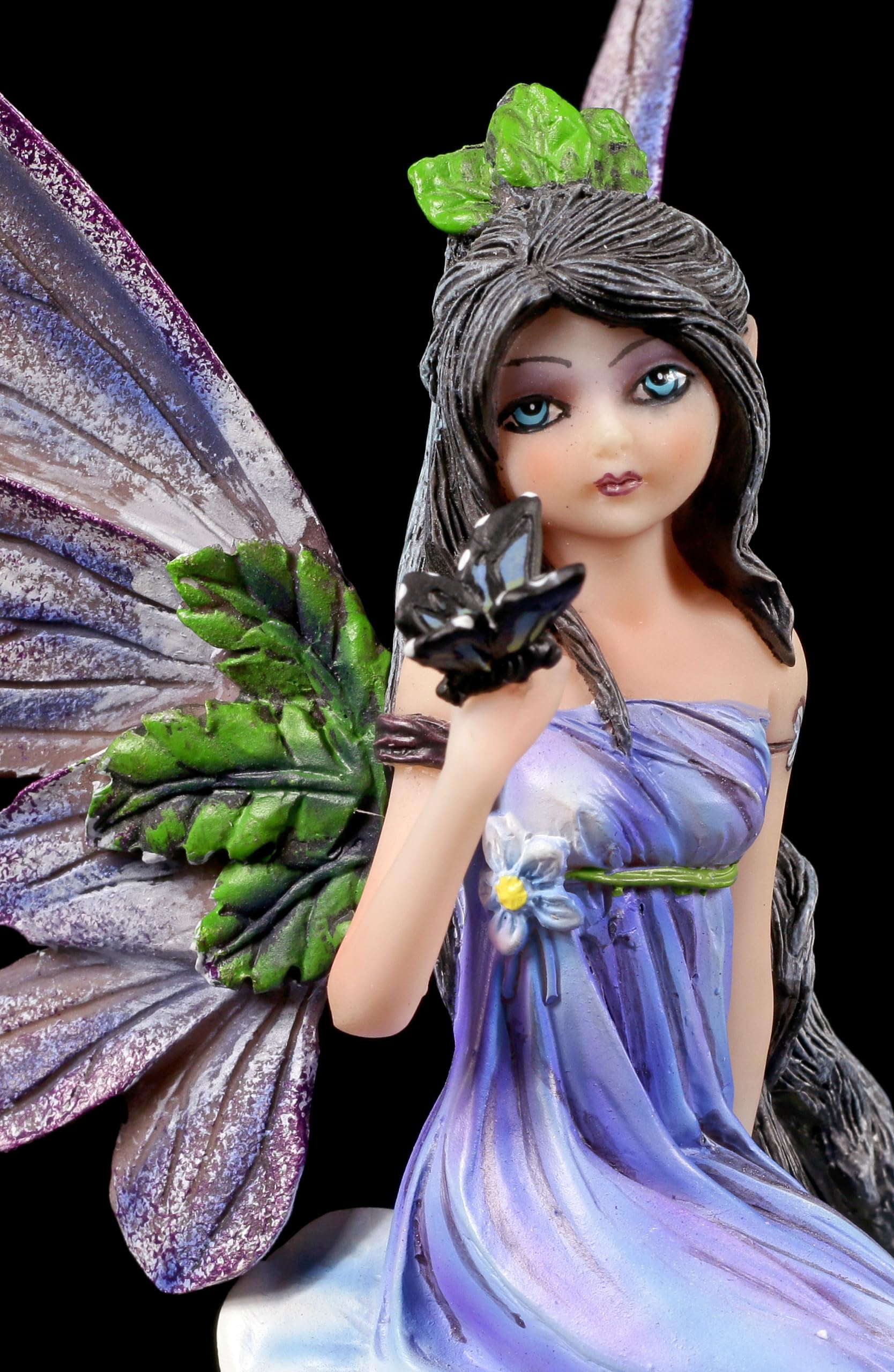 Frühlings Elfen Figur mit Schmetterling - Feen Fantasy Elfenfigur Deko Flügel