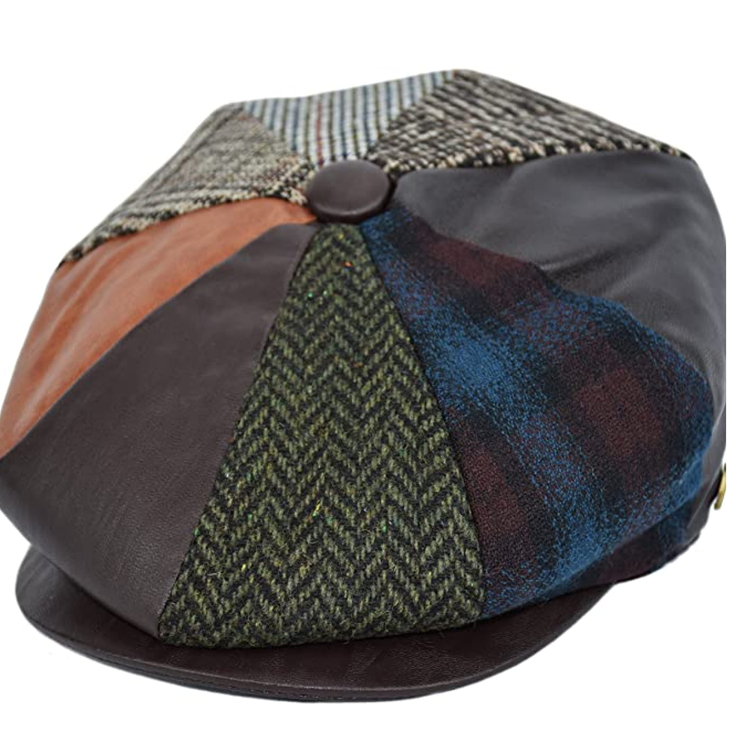 EPOCH Men's Classic 8 Panel Wool Blend Newsboy Snap Brim Collection Hat