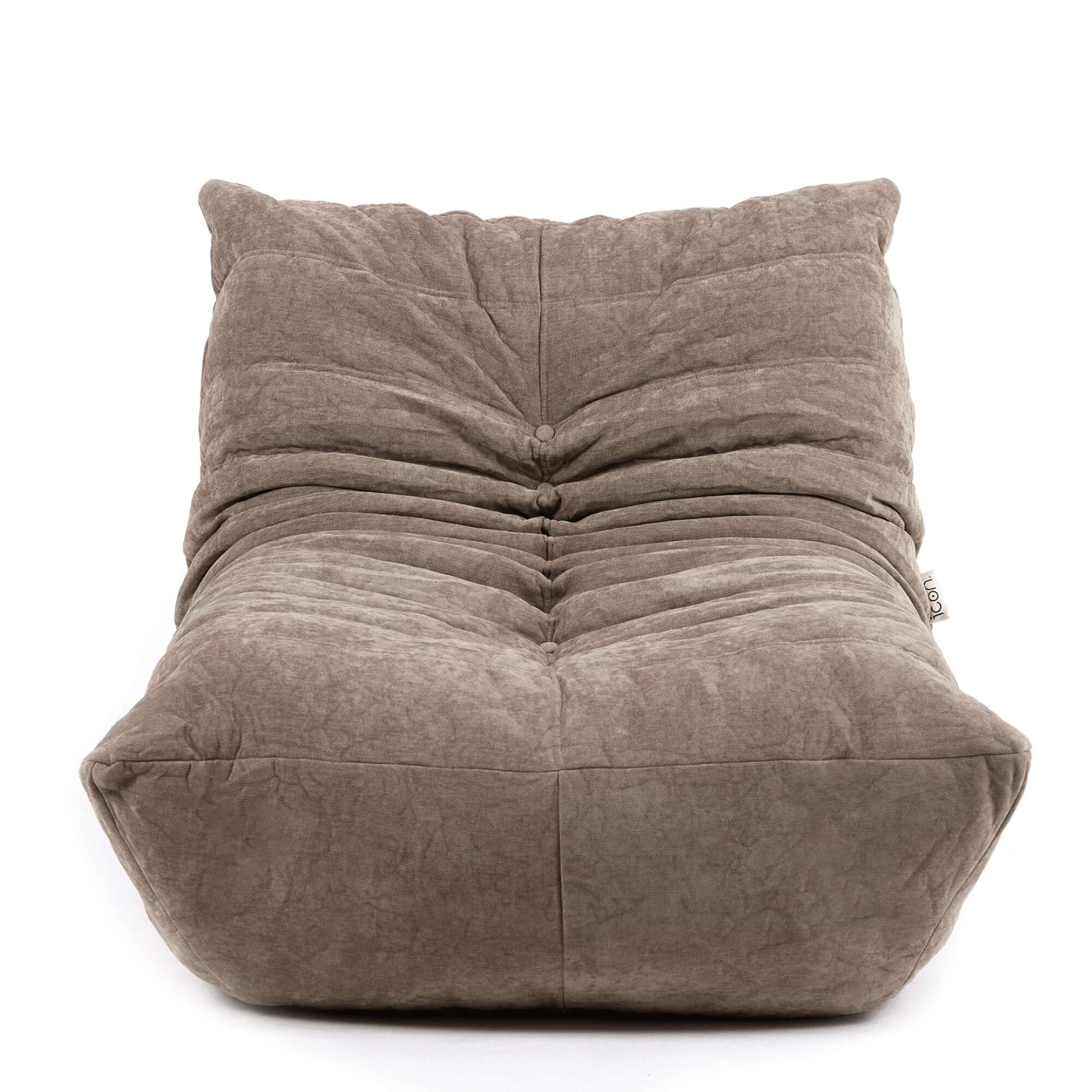 Icon Enzo Chaise de Sol, Tissu Chenille, Gros Pouf avec Remplissage, Fauteuil Pouf, Fauteuil Salon Confortable, Chaise Chambre, Meuble Salon, Beige