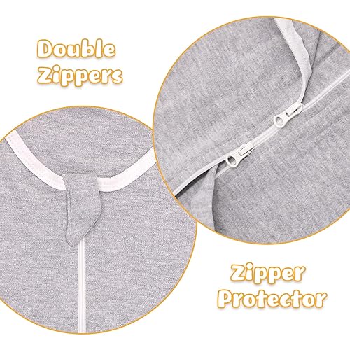 Miniatura 7 de WODHOY Swaddle Recién Nacido Edad 0-3 Meses, Paquete de 2 Saco de Bebé con Cremallera de 2 Vías, 100% Algodón Arms Up para Recién Nacidos, Brazos