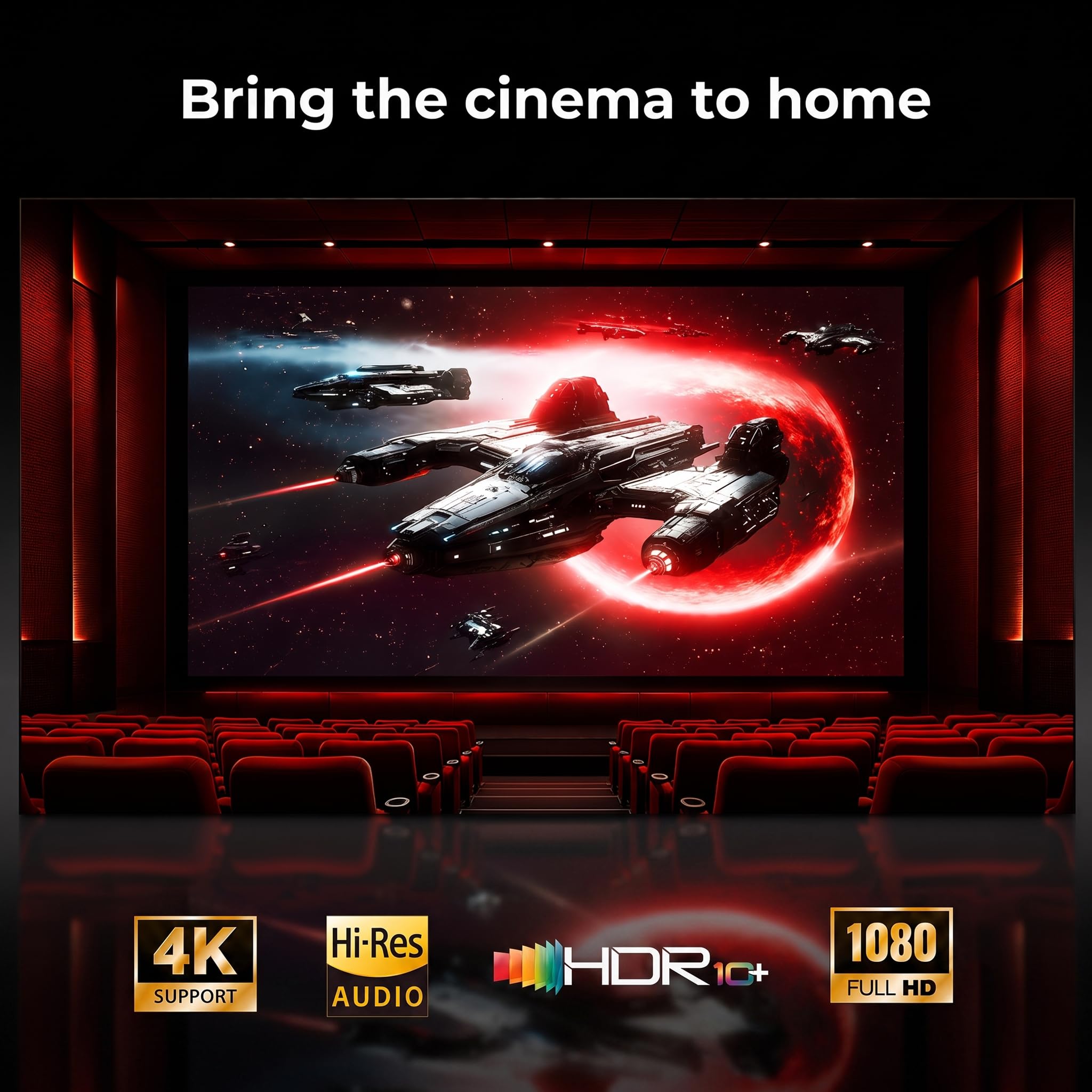 Kayoote Proiettore Smart 1080P Nativo Full HD con Luminosità 360 ANSI, Android 12, Supporto 4K, Correzione Trapezoidale Automatica, WiFi 5G, BT 5.0, AirPlay/Miracast, Schermo 50-200", HDMI/USB