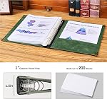 Ovesmusl Cuir 3 Beurre à anneaux 1 Binder rond de pouce convient 200 Feuilles 8.5"x11" Lettre Size Paper, Histoire de la famille de mariage Carnet de notes Couvre feuille libre Organisateur, vert