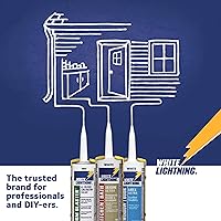 Vista 5 de White Lightning W13000010 Painter's Preferred All Purpose Acrylic Latex Caulk, White, 10 fl. oz.