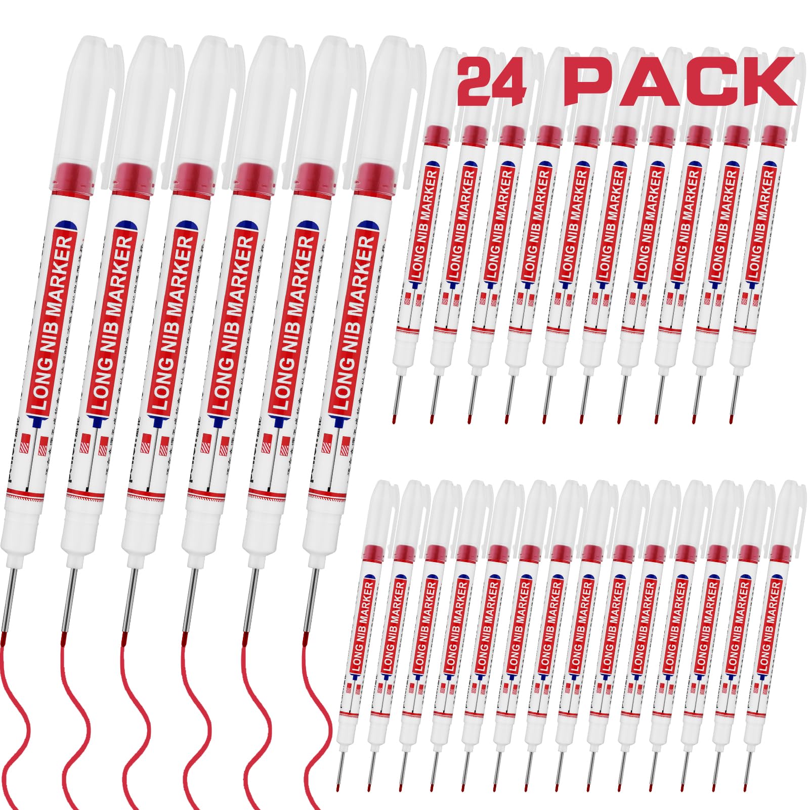 12 PCS Long Head Deep Hole Marker Pens,20mm Long Nib Marker,Longs Nose Markers,Waterproof Construction Markers Marking Tool,Permanent Markers Carpenter Ink marker Pens,Metal marking Pen — Amazon image 13
