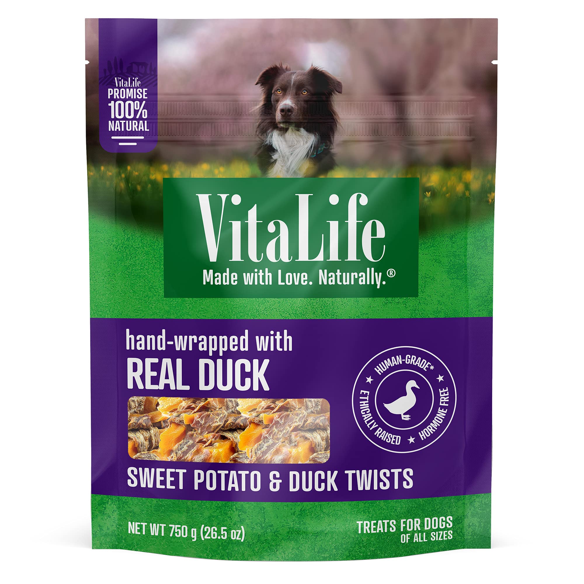 VitaLife 750 g Sweet Potato & Duck Twists, All Natural Dog Treats image 3