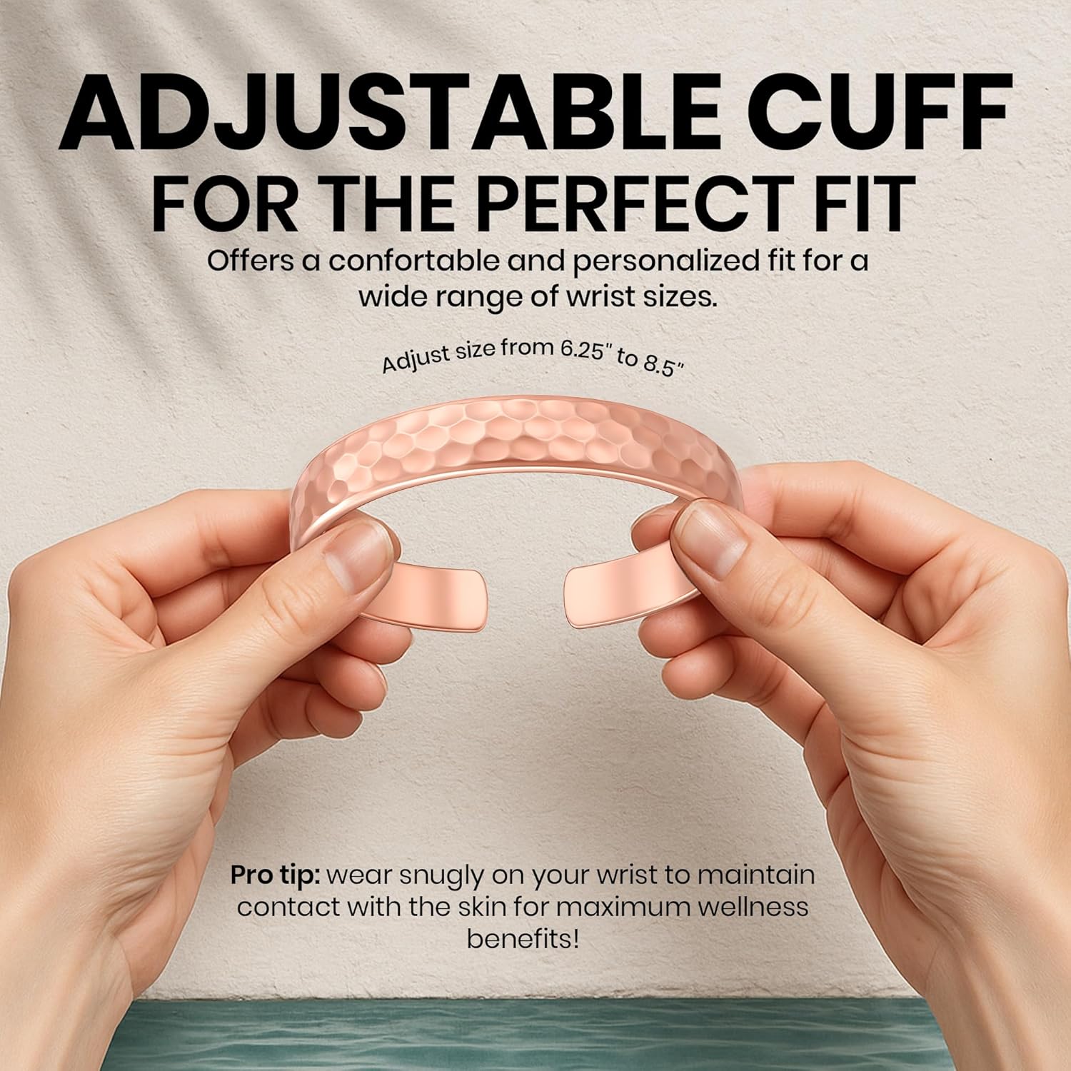 Healing Monk Pure Copper Bracelet for Men & Women – Handmade Uncoated Copper Jewelry Cuff – Adjustable Healing Copper Bracelets for Arthritis – Mens & Womens Copper Cuff Pulsera de Cobre - Image 7