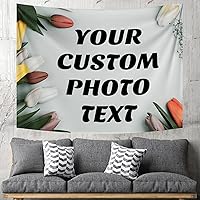 Vista 10 de Tapiz personalizado para cargar imágenes con fotos y textos, tapiz personalizado para colgar en la pared, manta de telón de fondo para decoración
