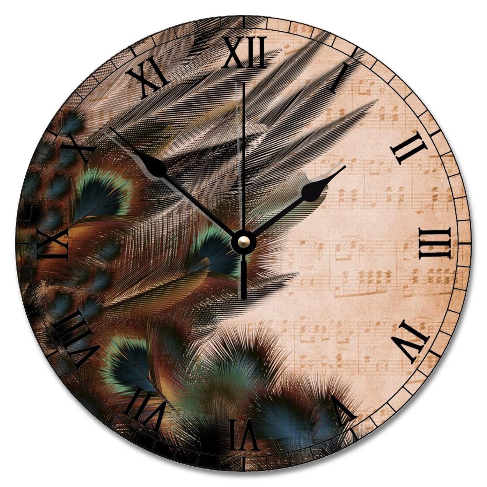 Horloge murale rétro silencieuse 30,5 cm sans tic-tac pour décoration de salon