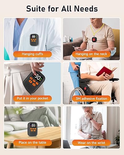 Miniatura 9 de Sistema de alerta médica para personas mayores sin tarifa mensual, buscapersonas con clip para cuidadores con pantalla de identificación de