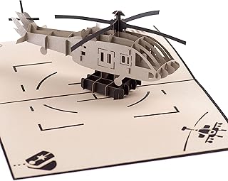 Apache Helicopter Pop Up Card by DEVINE CARDS | 3D Birthday Greeting Cards | Army Navy Military Air Force