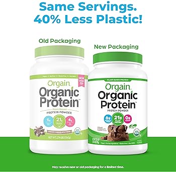 Orgain Organic Plant Based Protein Powder, Creamy Chocolate Fudge - Vegan, Low Net Carbs, Non Dairy, Gluten Free, No ...