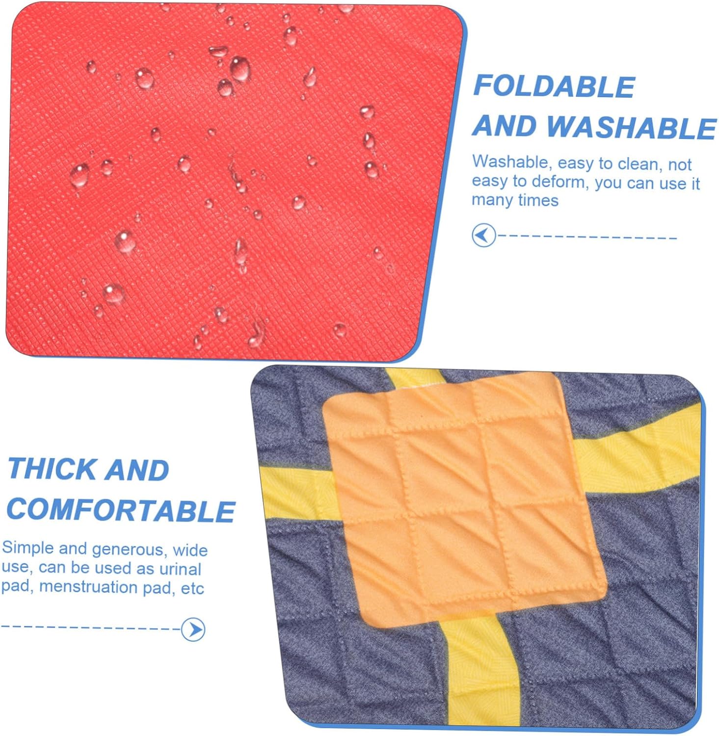 Washable Cotton Bed Mattress Protective Pad Breathable Reusable Under Pad for Incontinence Patients and Menstruation Lightweight Mat