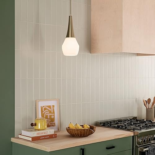 Miniatura 10 de Kichler Deela - Colgante de 1 luz (17 pulgadas, cristal de ópalo con revestimiento satinado en bronce champán)