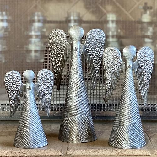 Miniatura 4 de It's Cactus Ángeles decorativos, juego de 3, figuras navideñas de Navidad, decoración de chimenea y mantel, hecho a mano en Haití de 11, 9, 7