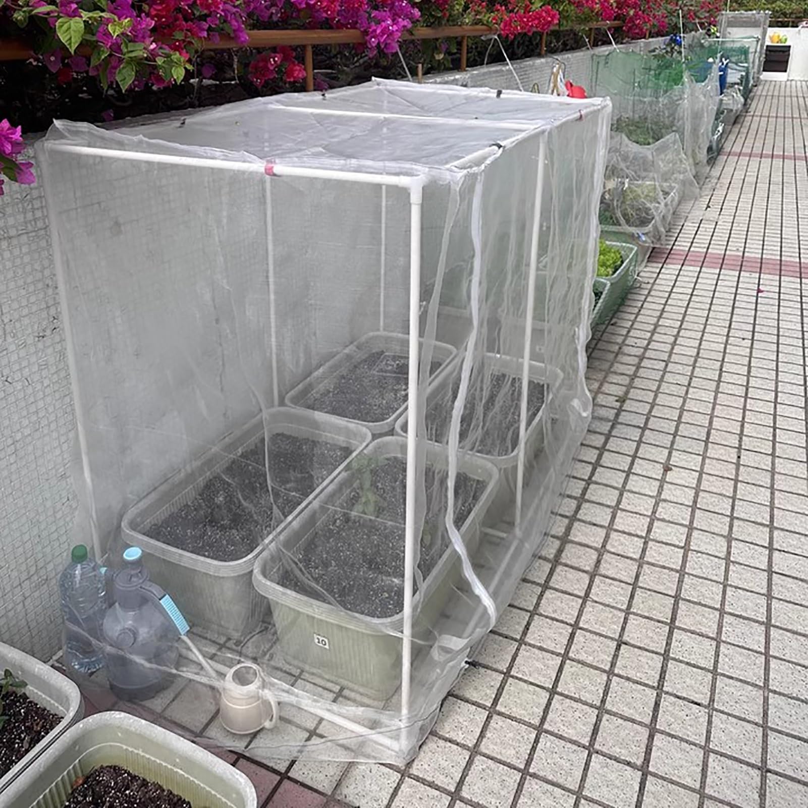 Outdoor Tomato Grow Tent with Zippered Doors, Vegetable Garden Plant Protection Enclosure, Crop Cage Netting Cover for Indoor/Outdoor Use (200x40x40cm) : Patio, Lawn & Garden