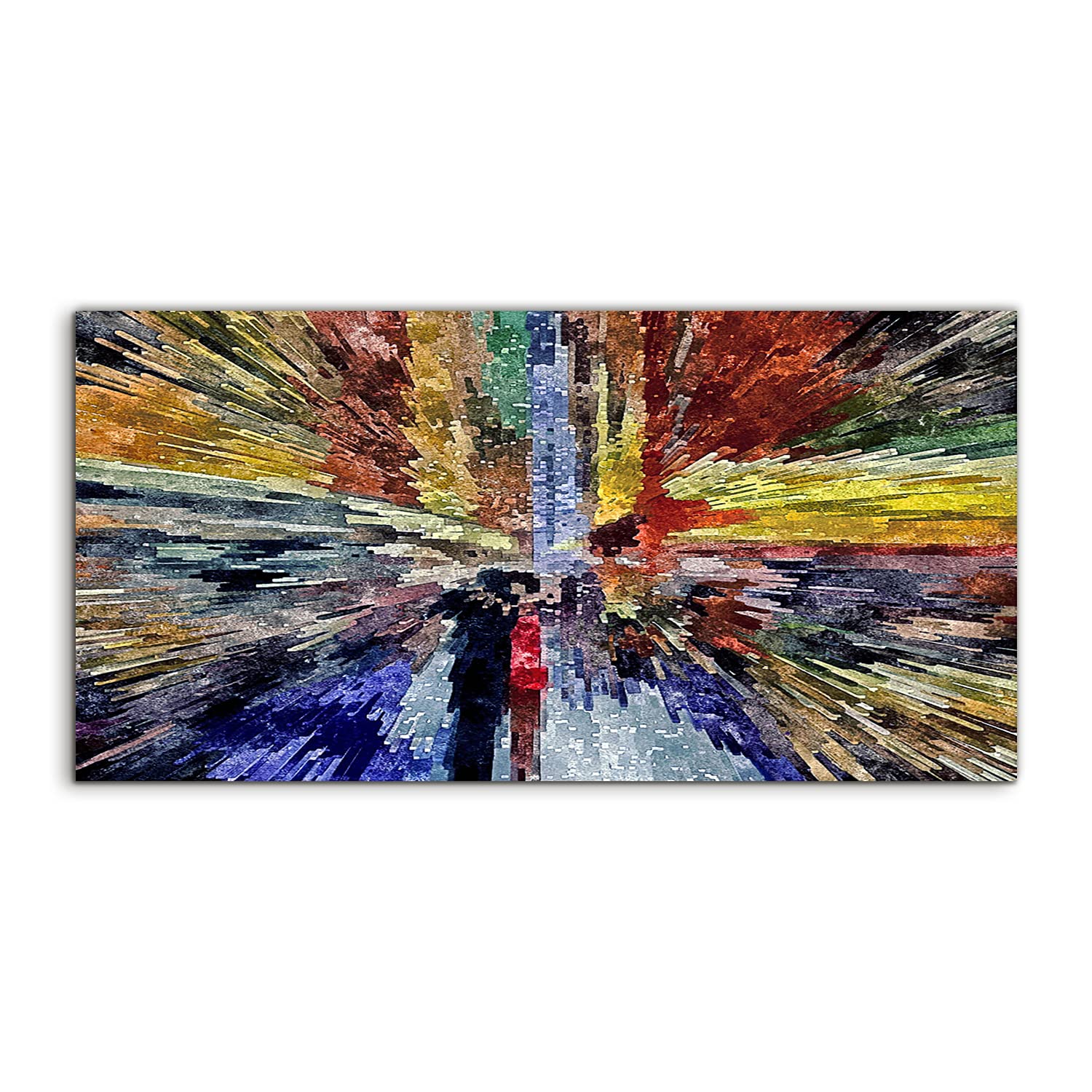 Coloray Pintura acrílica Cuadro De Pared 140x70cm Vidrio Acrílico Arte Sala De Estar Mural - Acuarelas de abstracción